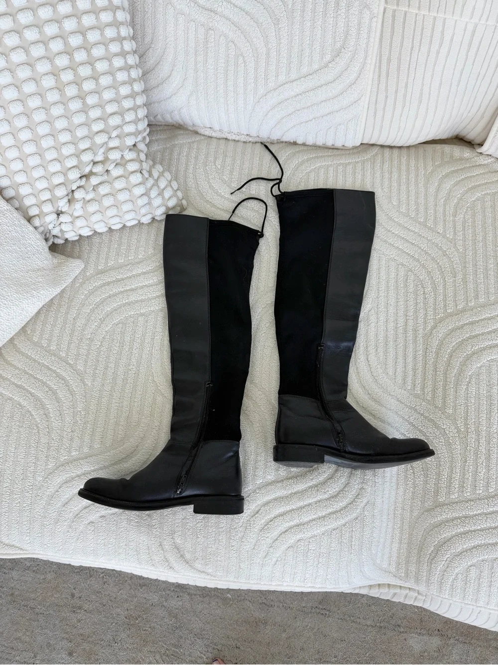 Authentic TRUSSARDI Black Over-the-Knee Riding Boots - leather - preloved- 37 EU